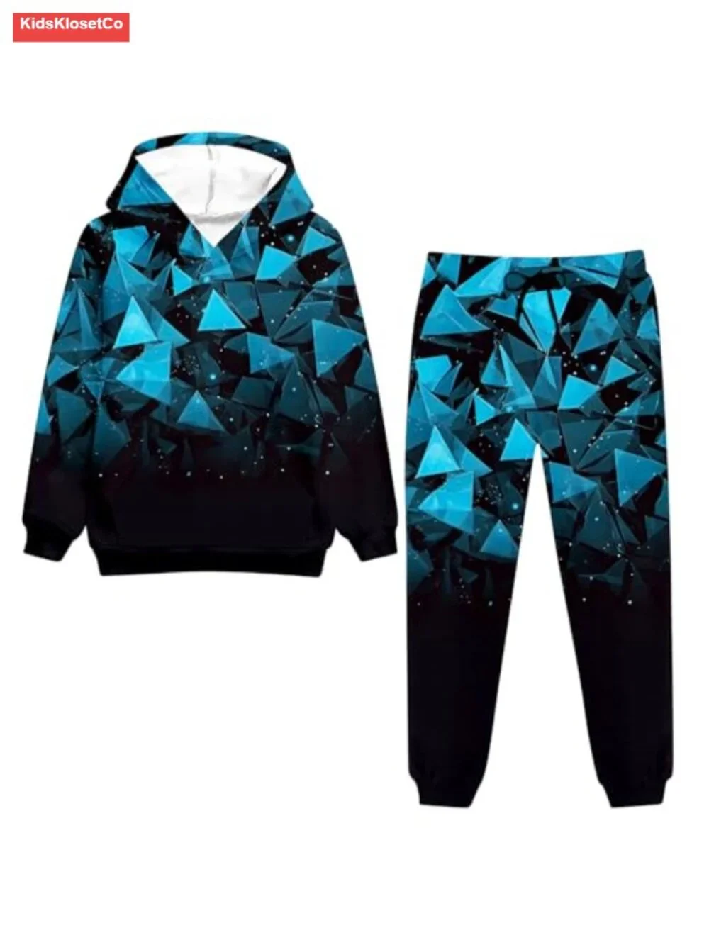 Boys 3D Print Hoodie & Jogger Set 2 Piece Tracksuit Loose Fit Breathable Stretch